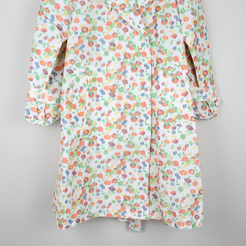 NEW Tory Burch Double-breast Runway Trench Coat, Tossed Confetti, Size10, Belted - Picture 9 of 16